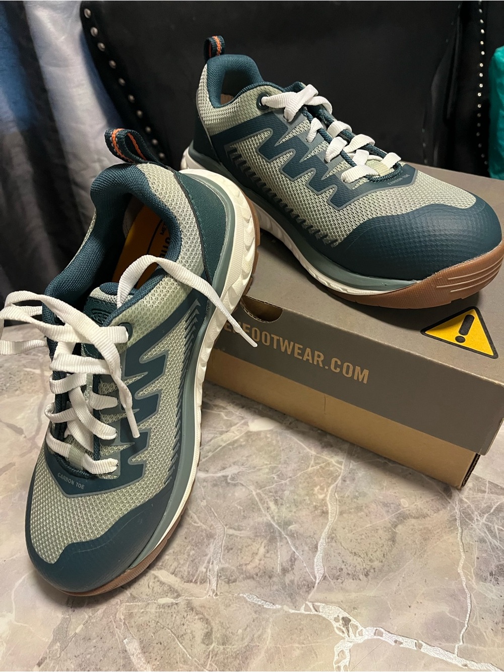 Keen Women's Athletic Sneakers - Teal and Light Gray with Brown Accent